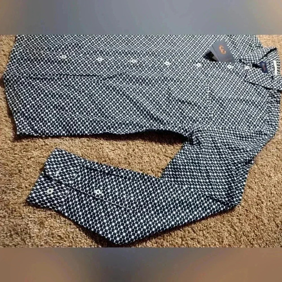 Good Man Brand Long sleeve geometric pattern button down shirt NWT - Picture 2 of 7